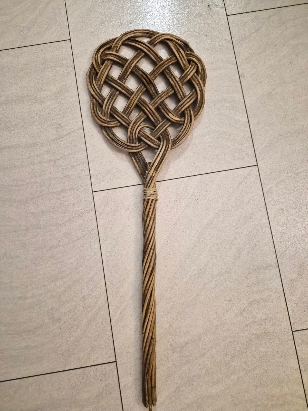 Mooie vintage rotan mattenklopper, Ophalen of Verzenden