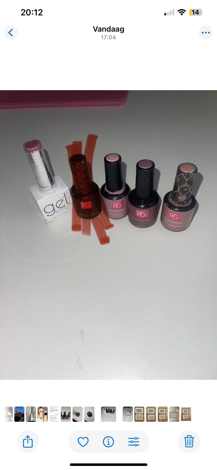 Pink Gellac en The Gel Bottle gellak set, Ophalen of Verzenden, Gebruikt, Handen en Nagels