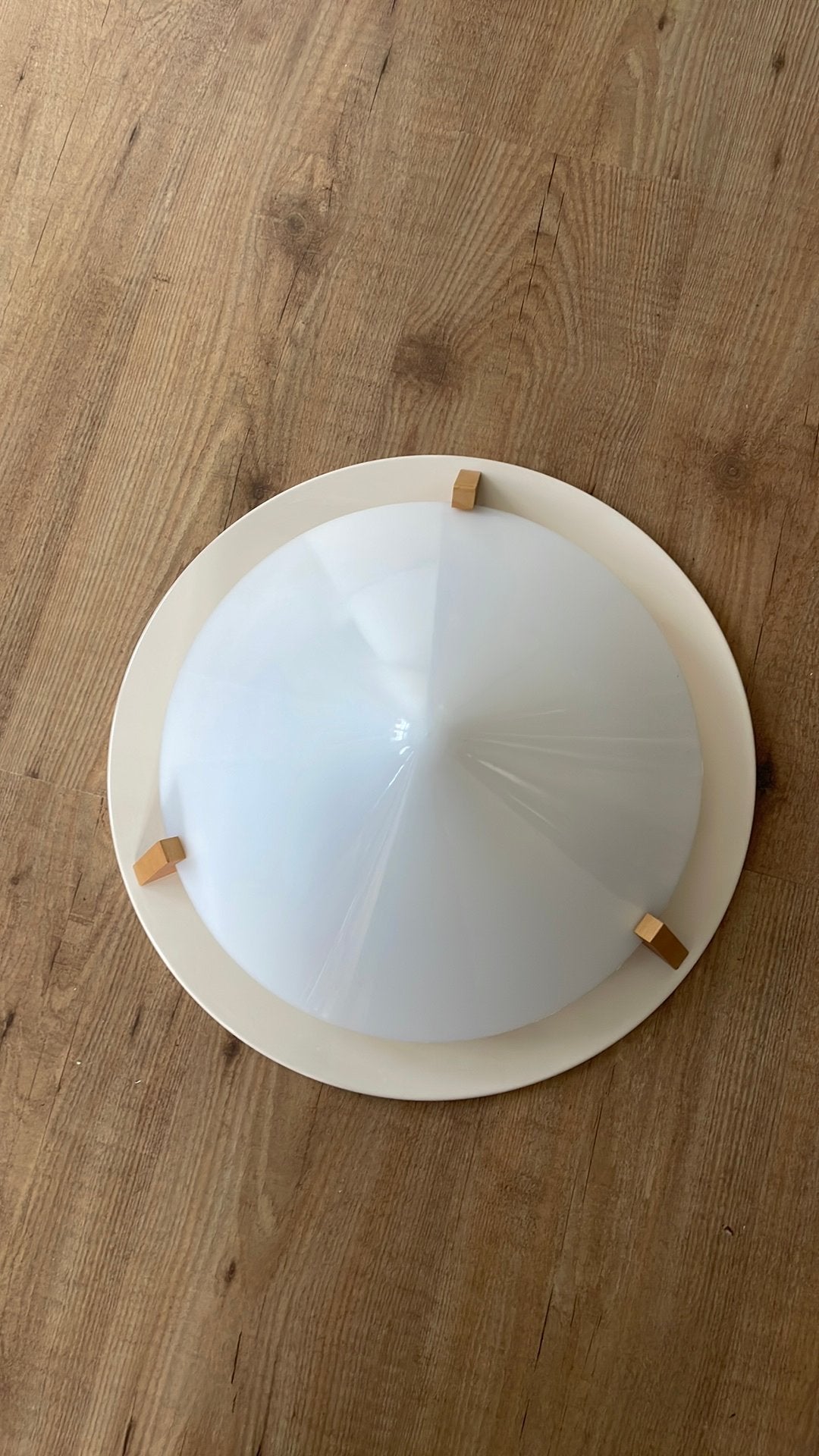 Vintage ikea stoja plafondlamp jaren 80 Memphis Milano, Gebruikt, Vintage, Hout, 45 cm