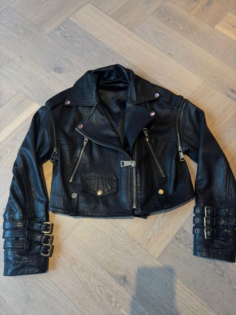 Faux leren jas EN gilet in 1, Ophalen of Verzenden, Zo goed als nieuw, Zwart