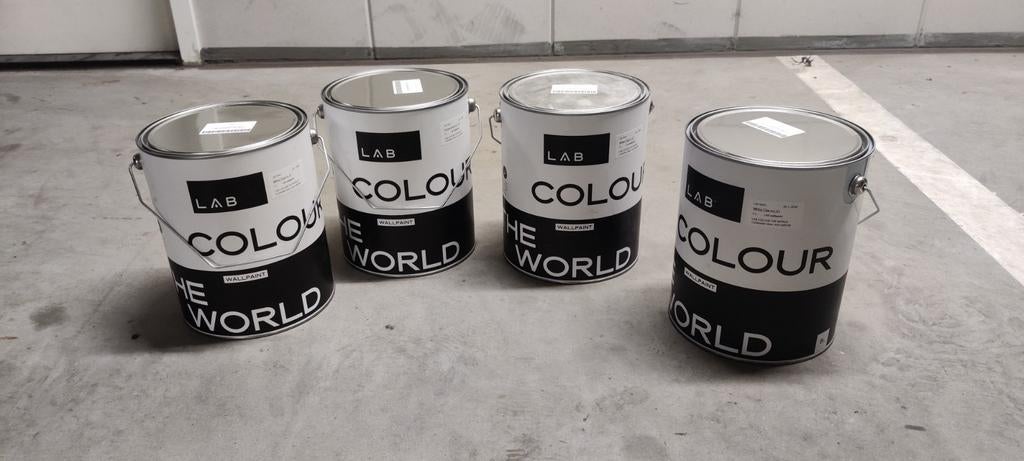 Lab Muurverf 'White Clay' no. 61 - 4 blikken, Ophalen, Wit, Nieuw, Verf