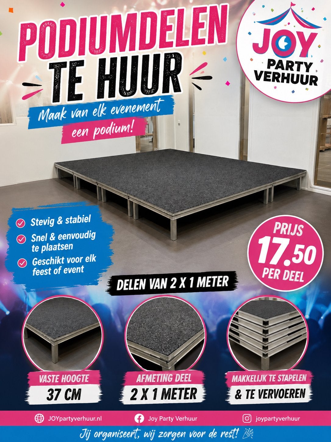 Podiumdelen te huur, Ophalen, Zo goed als nieuw, Overige