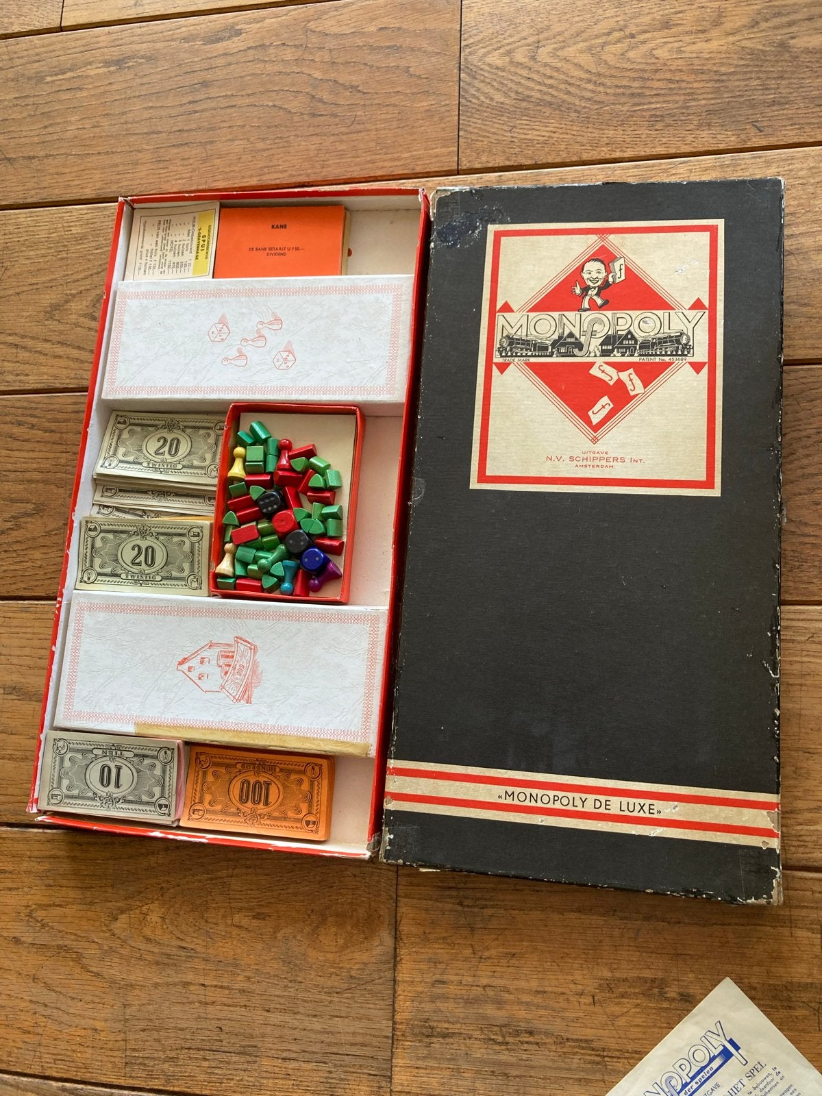 Monopoly de Luxe - Vintage Bordspel (Jaren '50), Drie of vier spelers, Ophalen of Verzenden, Gebruikt