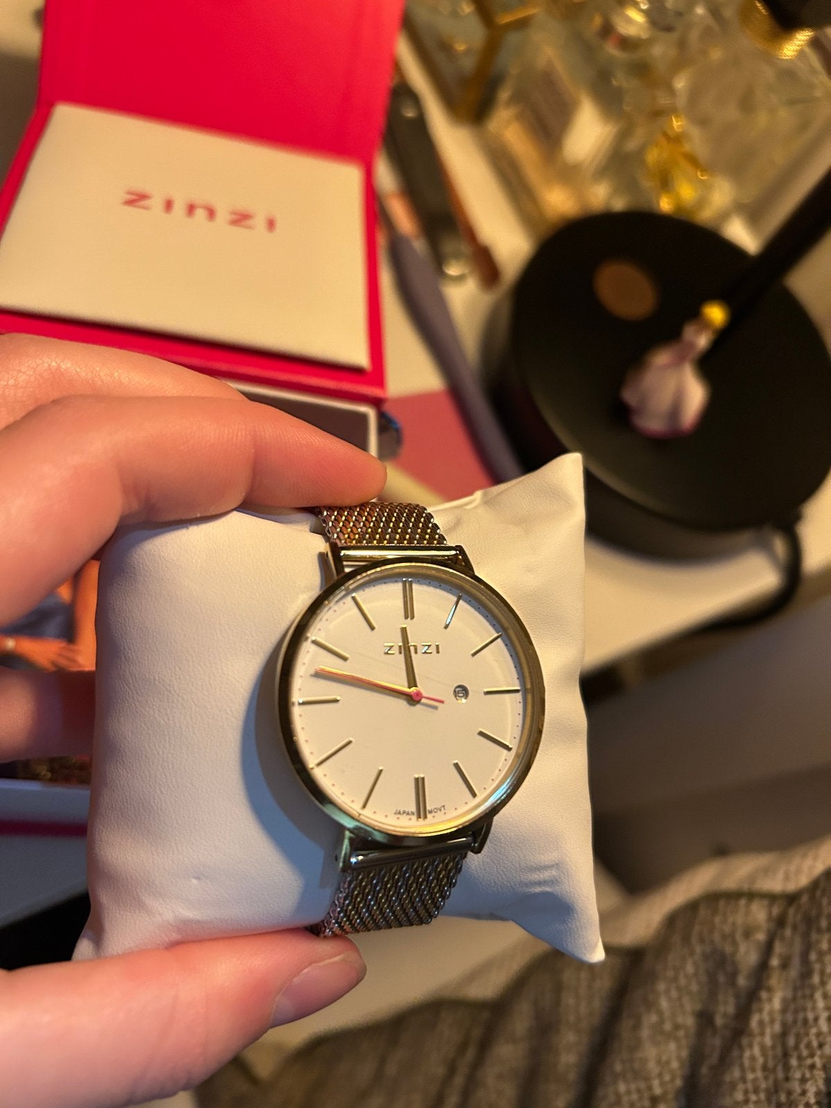 Zinzi horloge goudkleurig met stalen bandje, Sieraden, Tassen en Uiterlijk, Overige merken, Staal, Polshorloge, Ophalen of Verzenden
