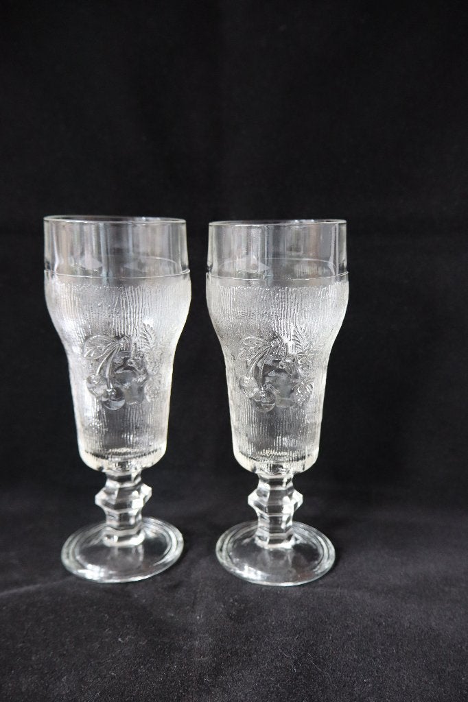 Vintage Mid-Century pers glas aperitief glazen, Ophalen of Verzenden