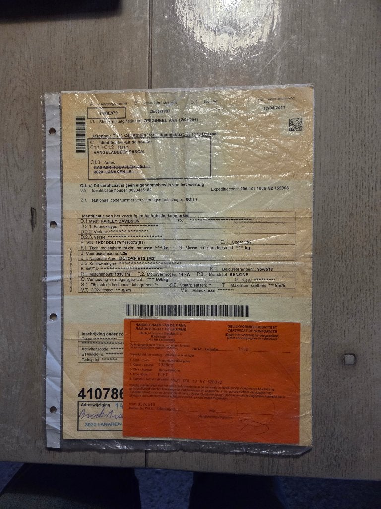 Compleet harley davidson kenteken te koop., Ophalen of Verzenden, Gebruikt