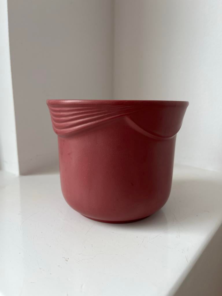 Rode Bloempot Scheurich West Germany jaren ‘80, Tuin en Terras, Bloempotten, Gebruikt, Rond, Binnen, Ophalen of Verzenden
