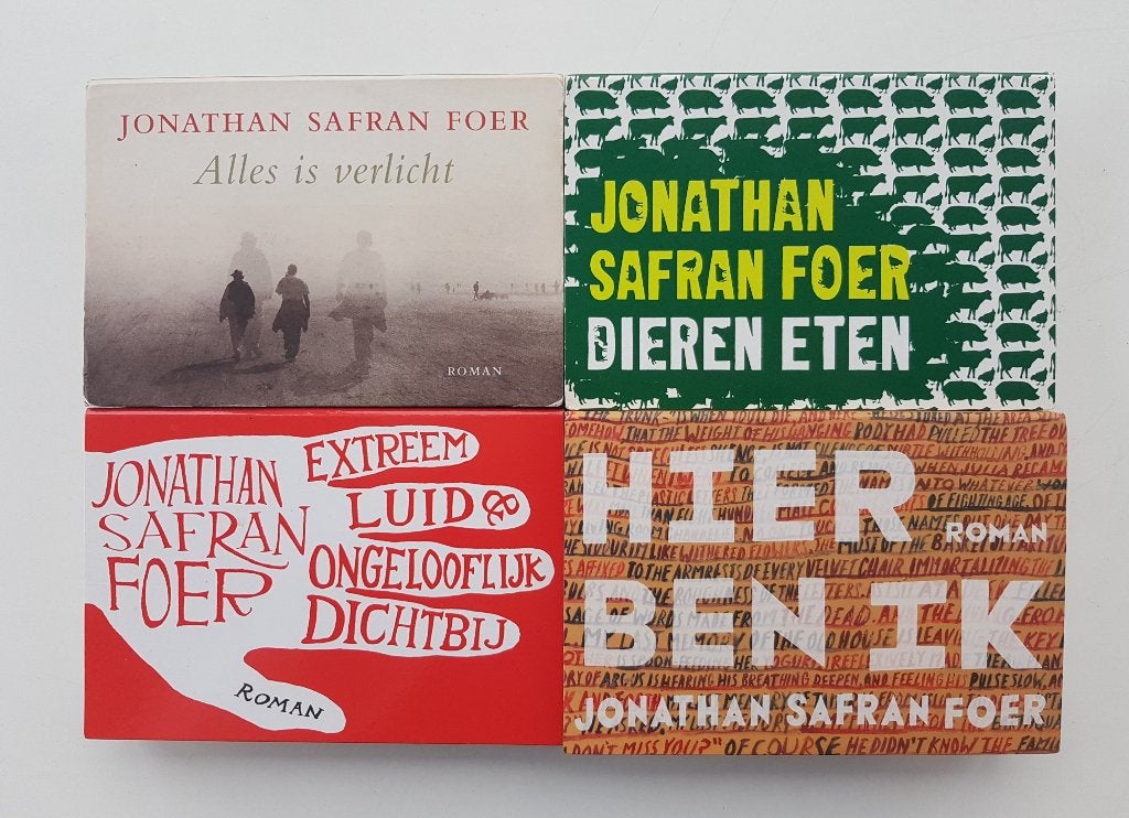 4x Dwarsligger Jonathan Safran Foer oa. Hier Ben Ik, Dieren, Boeken, Romans, Ophalen of Verzenden, Jonathan Safran Foer