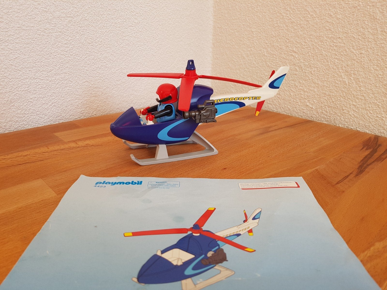 Playmobil Micro Copter 4423 met piloot en camera, Gebruikt, Complete set, Voertuig, Ophalen of Verzenden