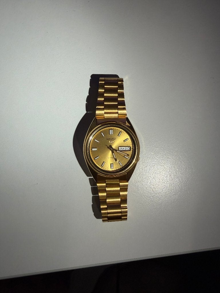 Seiko 5 Automatic SNXS80 (gold), Sieraden, Tassen en Uiterlijk, Ophalen, Seiko, Gebruikt, Polshorloge