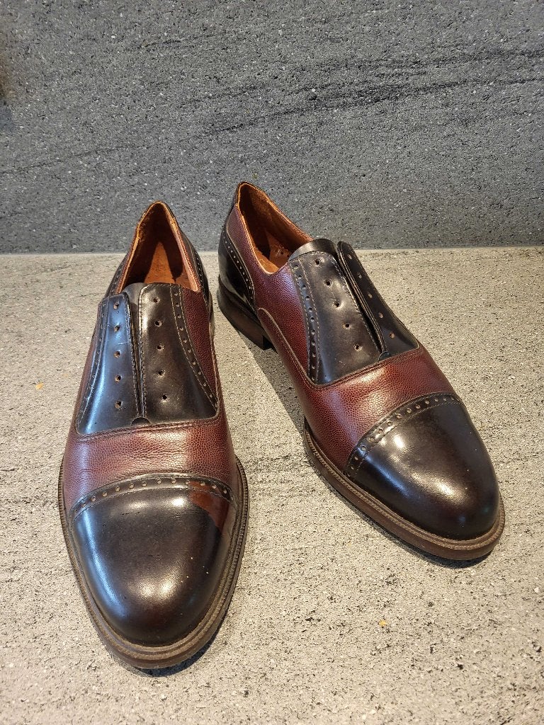 Herenschoen Leer maat 9 1/2 ca. maat 43, Bruin, Ophalen of Verzenden, Zo goed als nieuw, Veterschoenen