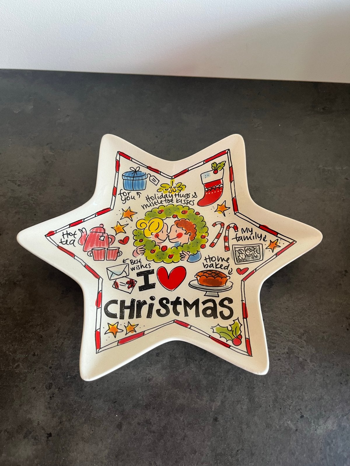 Blond Amsterdam Kerst Sterren Bord - I Love Christmas, Ophalen of Verzenden, Zo goed als nieuw, Bord(en), Overige stijlen