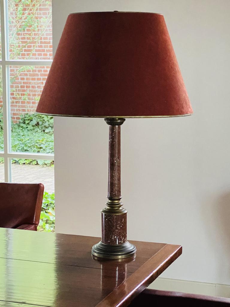tafellamp marmer, schemerlamp, Rood, Ophalen, Zo goed als nieuw, Overige materialen