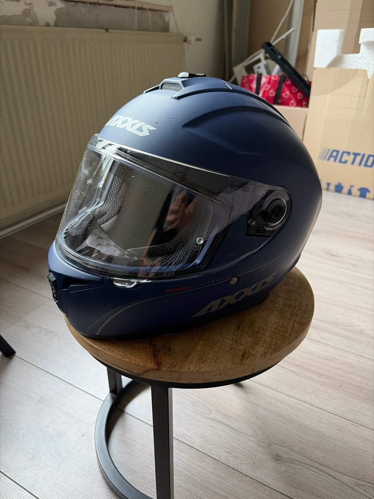 Axxis integraalhelm - Donkerblauw - Maat M, Motoren, Kleding | Motorhelmen, Overige merken, M, Heren, Ophalen of Verzenden