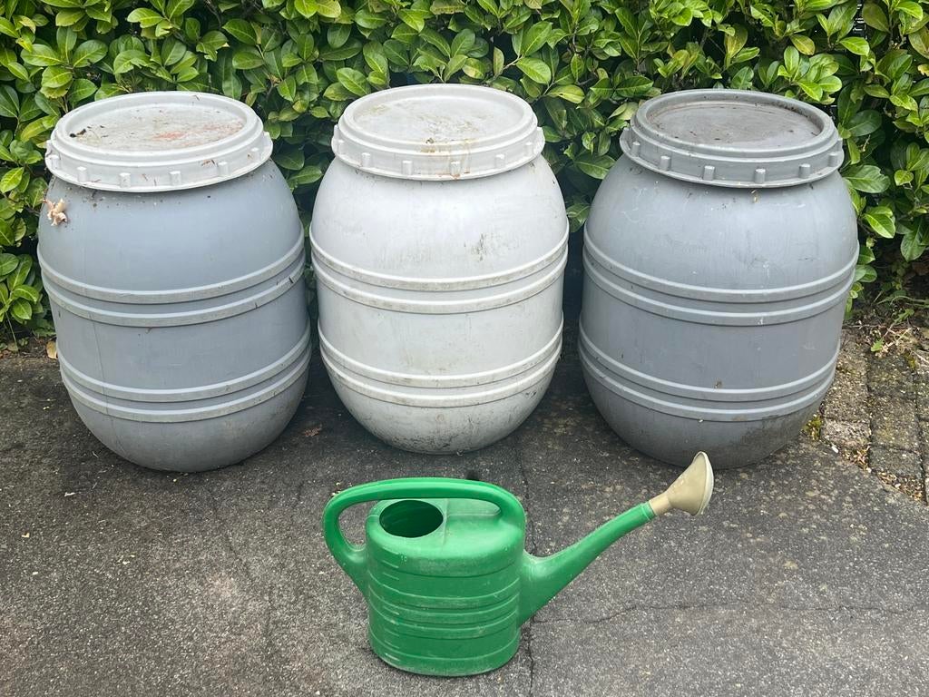 Ton met Schroefdeksel – Waterdicht, 150 liter of meer, Ophalen, Gebruikt, Kunststof