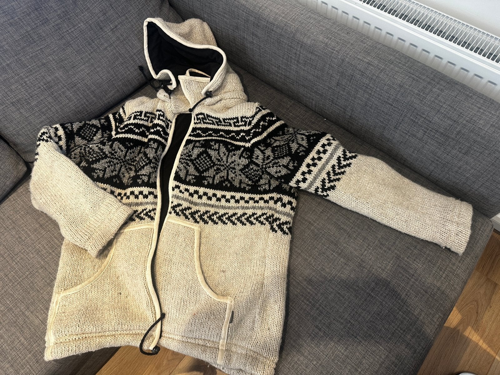 Wollen vest/jas, warm, 100% wol uit Nepal, fleece, maat L, Kleding | Heren, Jassen | Winter, Ophalen of Verzenden, Zo goed als nieuw