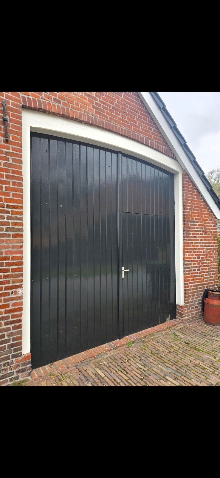Massief houten baanderdeuren / staldeuren - Zeer goede staa, Ophalen, 200 tot 215 cm, Hout, Buitendeur