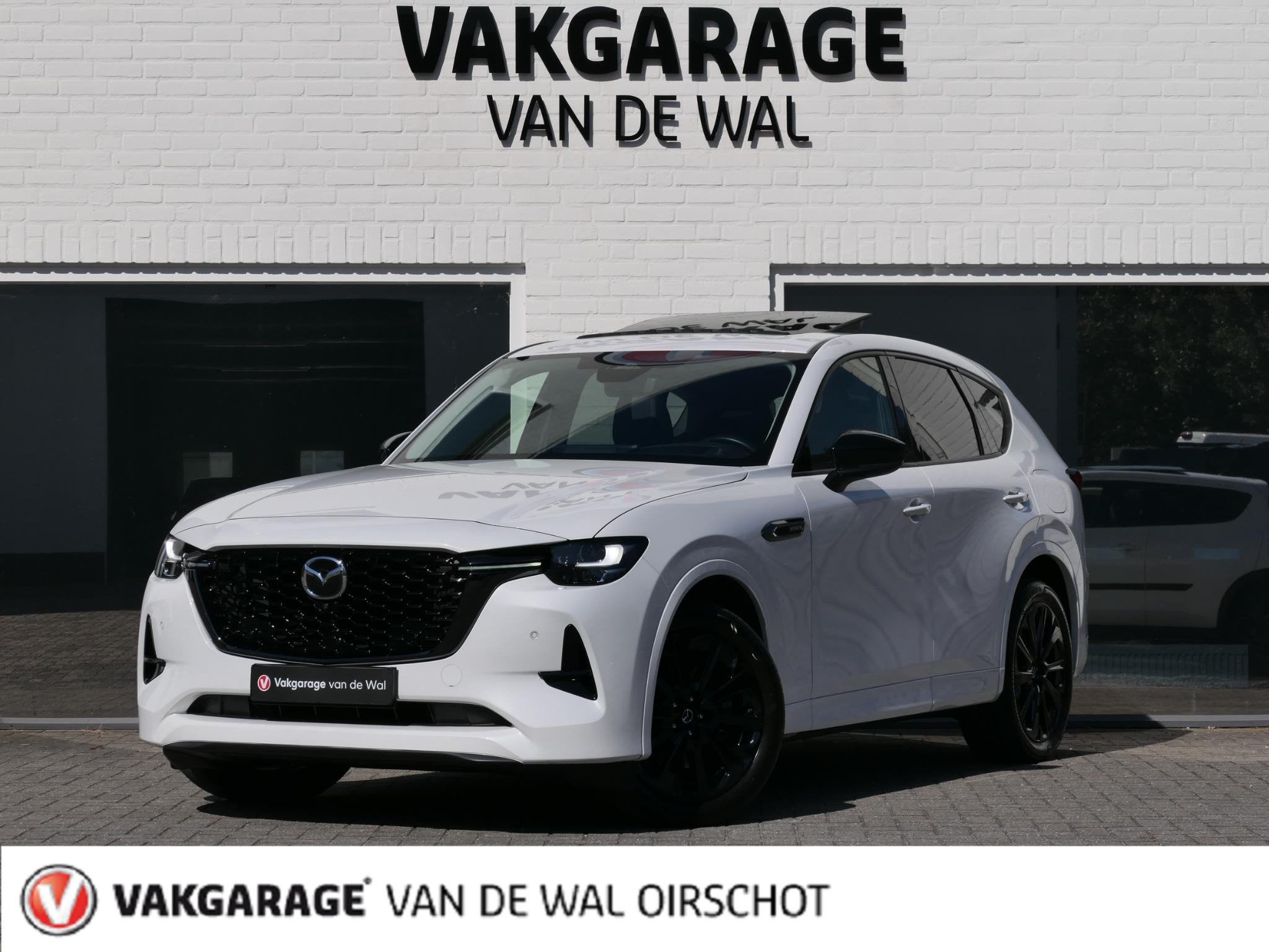 Mazda CX-60 2.5 e-SkyActiv PHEV Homura | Panoramadak | 360, Auto's, Mazda, Automaat, Gebruikt, Wit, Bedrijf