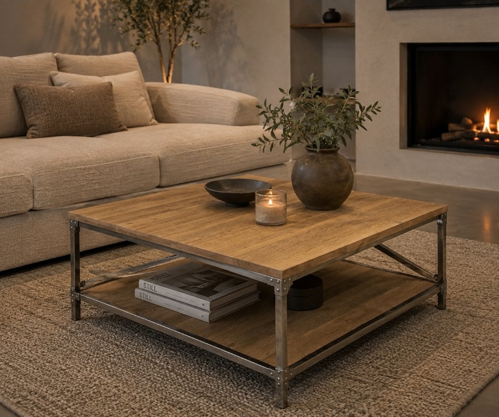 NIEUW IN DOOS Riviera Maison salontafel twv € 1000,00, 50 tot 100 cm, Info@rivieramaison.nl, Vierkant, Nieuw