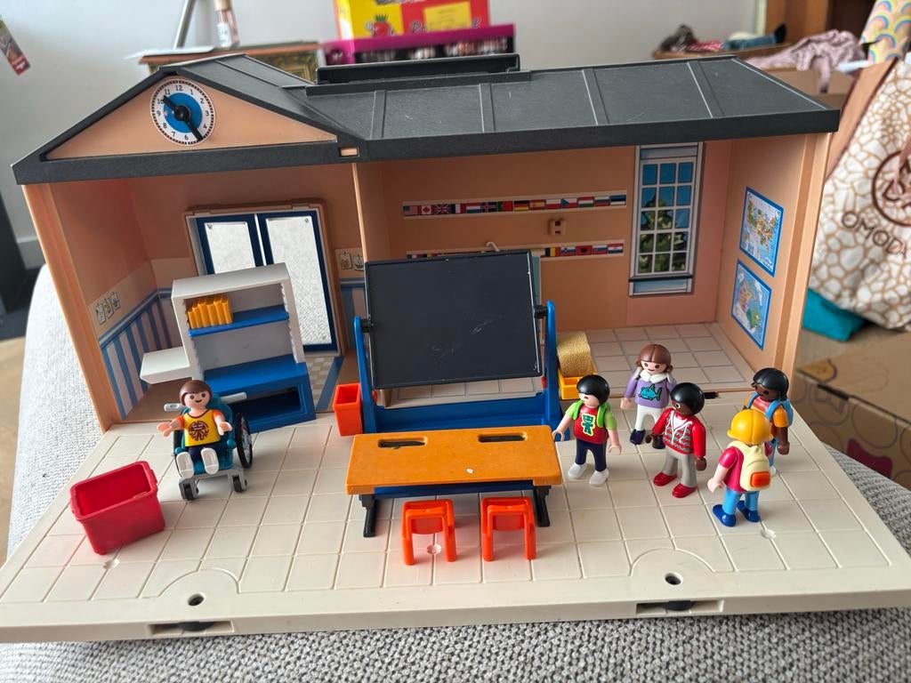 Playmobil Meeneemschool met Schoolbus en Figuren, Ophalen of Verzenden, Gebruikt