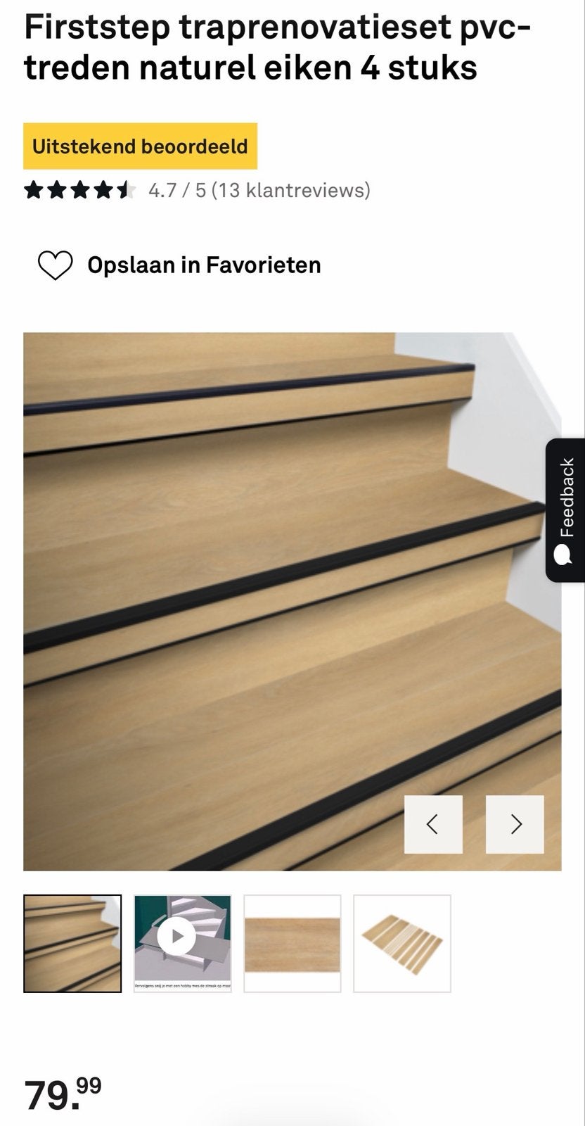 2x Firststep traprenovatieset PVC-treden naturel eiken, Ophalen, Nieuw, Trap, Minder dan 2 meter