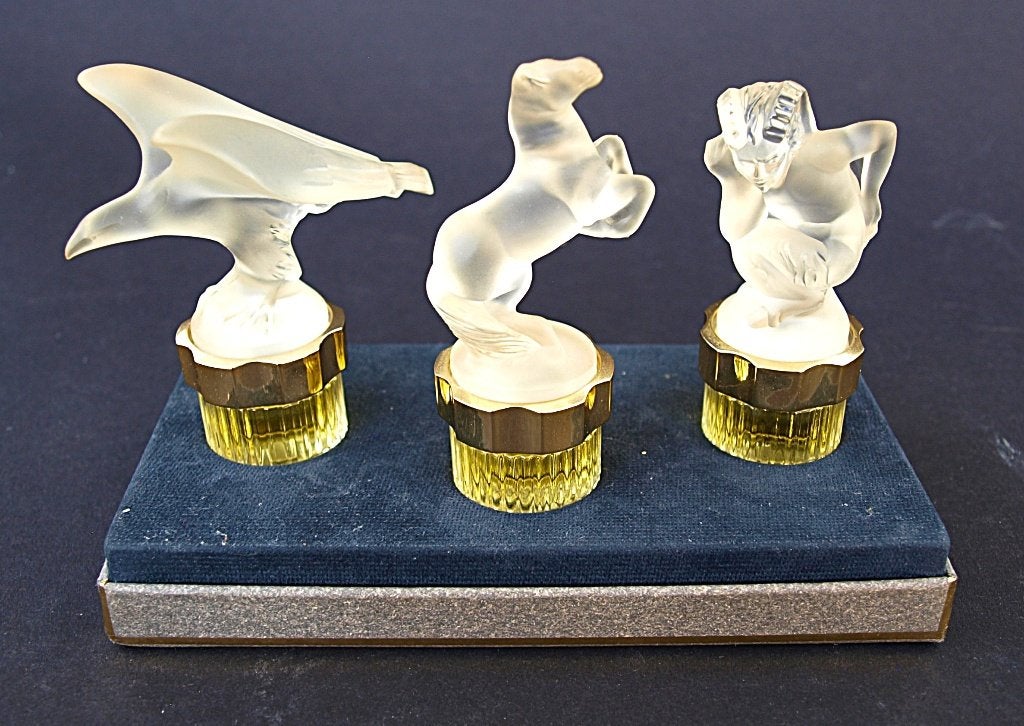 Lalique - Les Mascottes - 3 miniaturen - gevuld         (11), Ophalen of Verzenden, Nieuw, Miniatuur, Gevuld