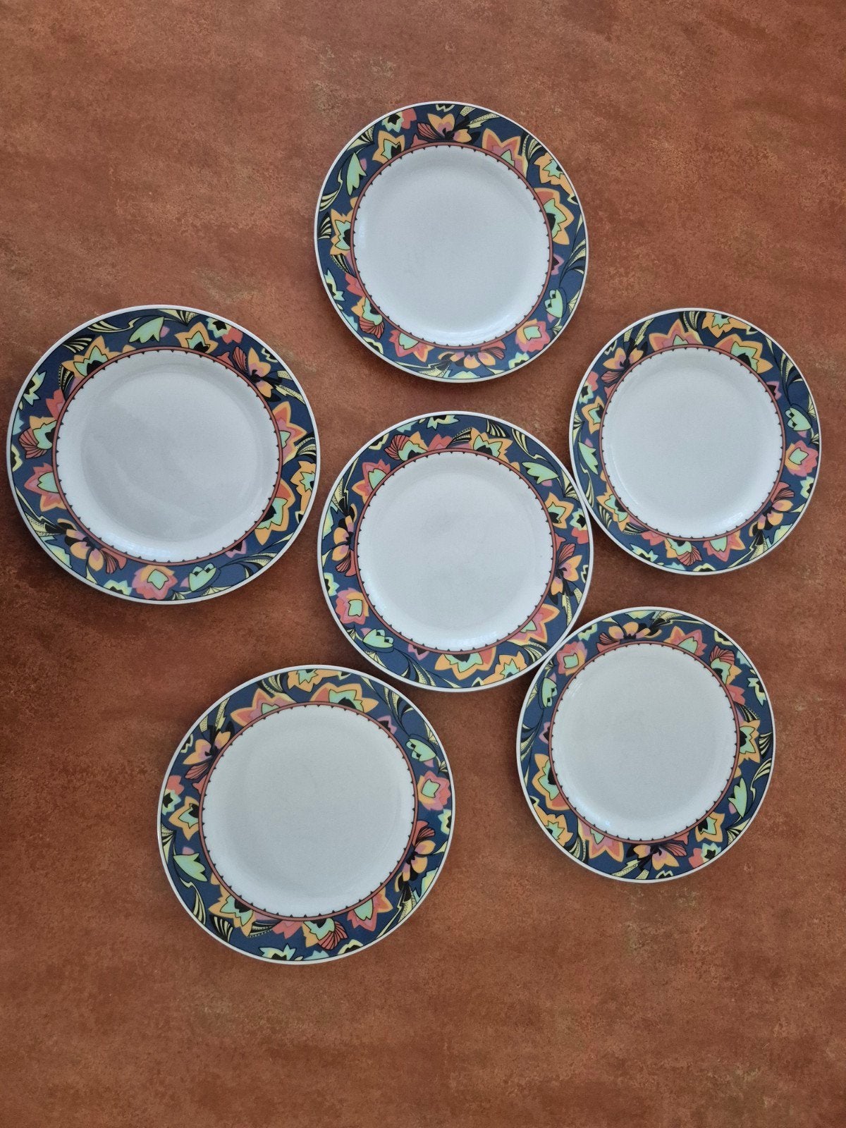 6 Graaf von Henneberg gebaksbordjes, Overige merken, Vintage, Ophalen of Verzenden, Zo goed als nieuw