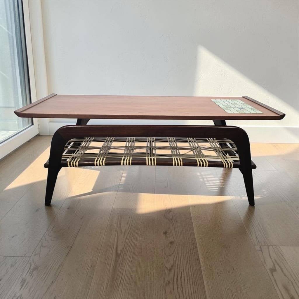 Vintage houten coffee table /salontafel 'van Teeffelen Wébé', Ophalen