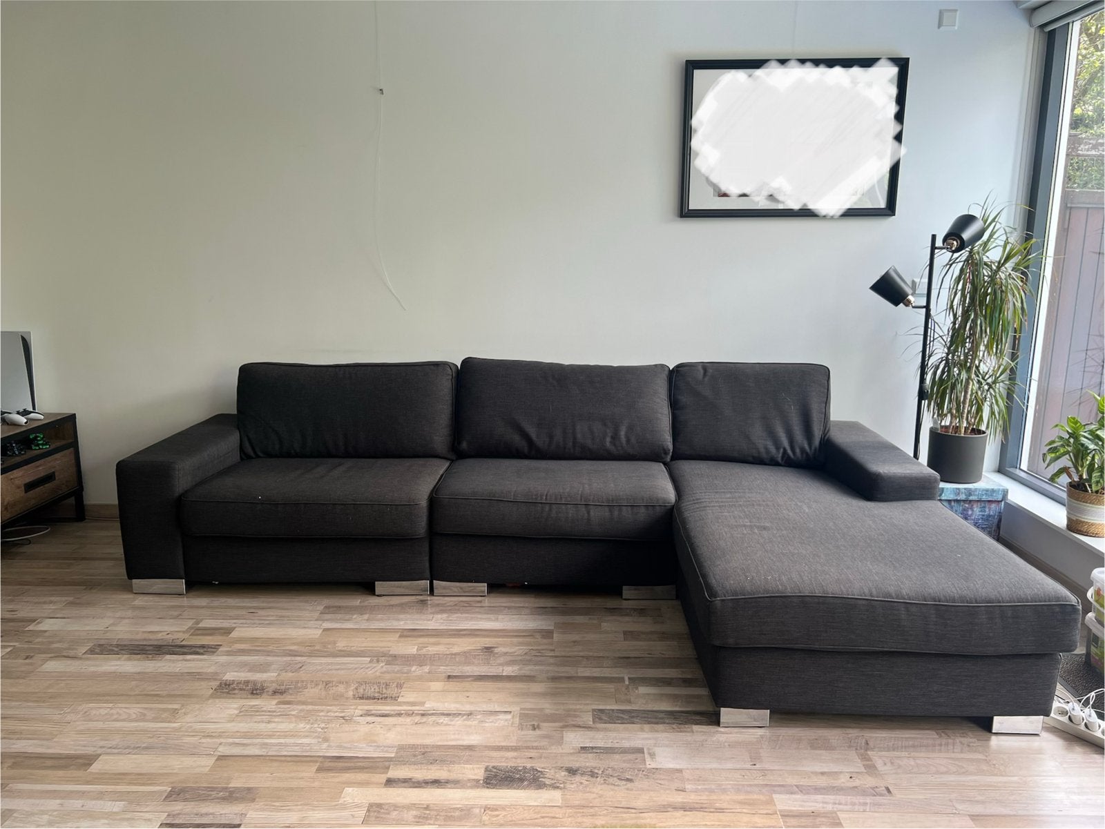 Modulaire hoekbank met relaxstuk - 315 cm, Ophalen, Gebruikt, 100 tot 125 cm, Hoekbank
