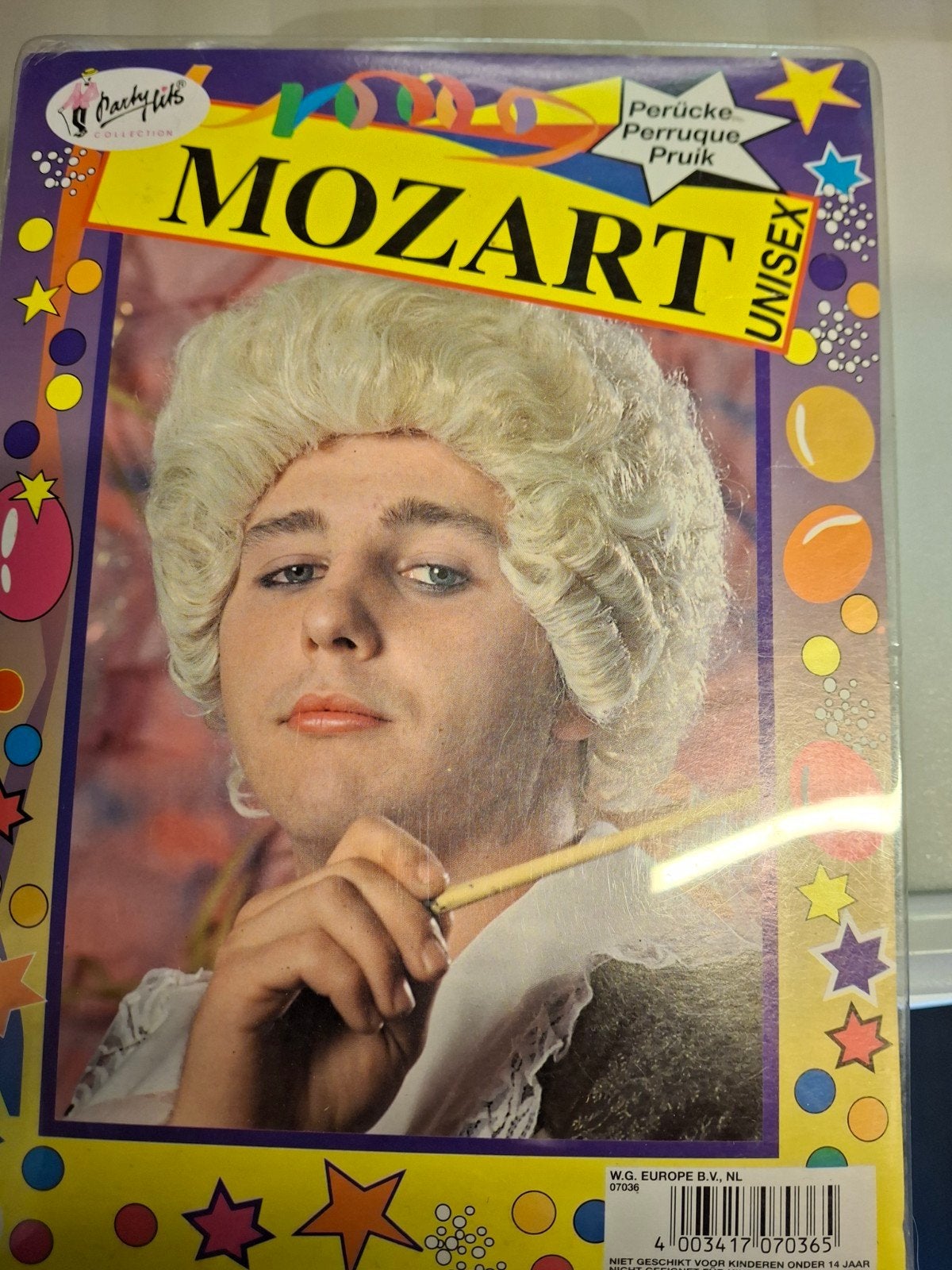 Mozart Pruik - Unisex Barok Stijl Feestpruik, Ophalen of Verzenden, Gebruikt, Hoed of Pruik, Carnaval