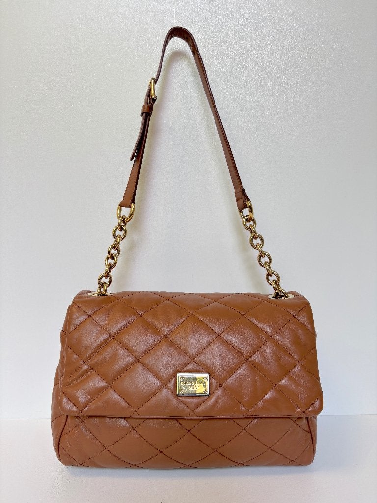 DOLCE & GABBANA Bruin quilted leer schouder bag tas, Sieraden, Tassen en Uiterlijk, Tassen | Damestassen, Ophalen of Verzenden