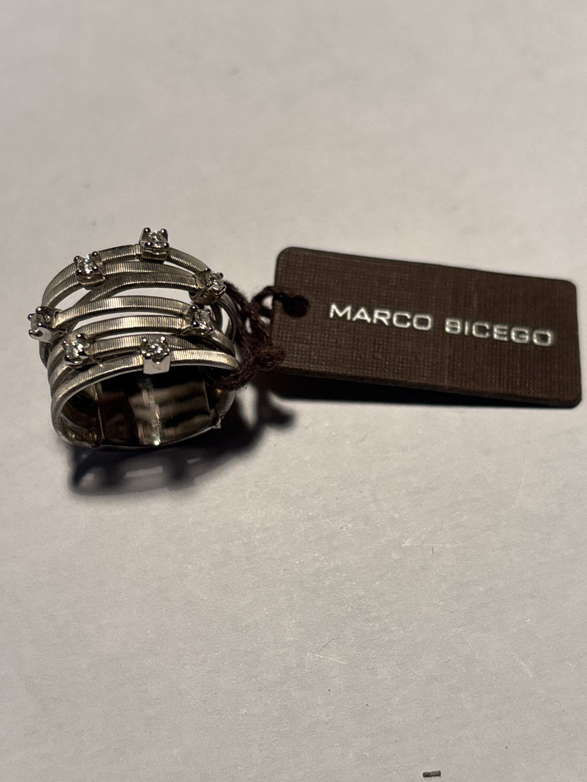 Marco Bicego 18 krt witgouden ring met briljant., Verzenden, Zo goed als nieuw