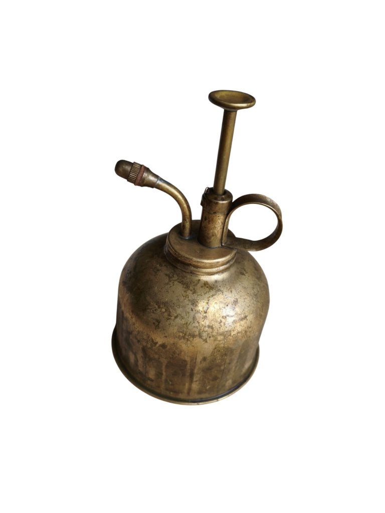 Messing plantensproeier vintage waterverstuiver handpomp, Antiek en Kunst, Ophalen of Verzenden