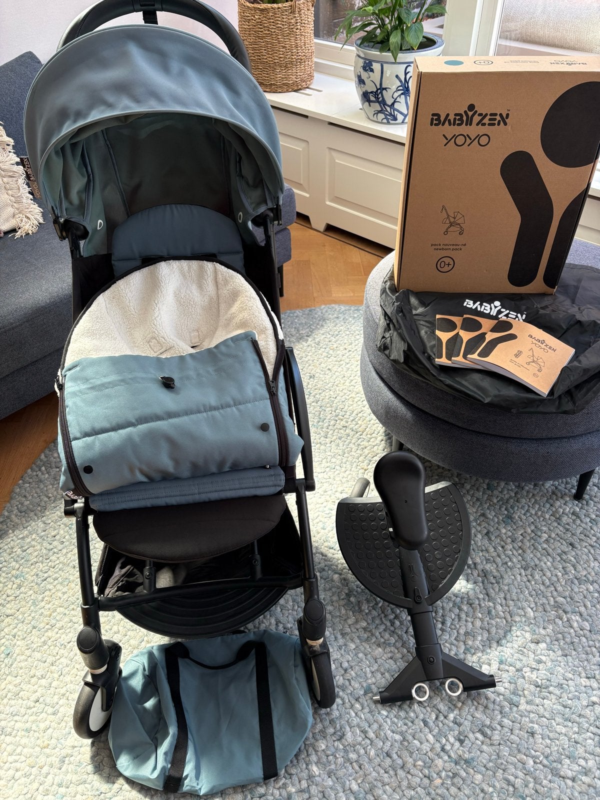 Babyzen YOYO (nu Stokke) met babyset, winterzak, meerijdplan, Gebruikt, Met reiswieg, Ophalen, Kinderwagen