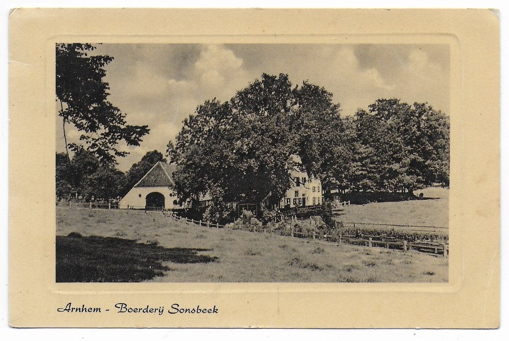Arnhem Boerderij Sonsbeek Ansichtkaart uit 1950 ( B8122 ), Ophalen of Verzenden, 1940 tot 1960, Gelopen, Gelderland