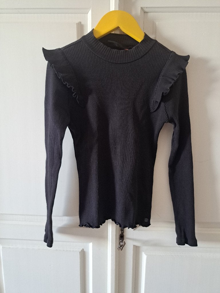 ribbel shirt met ruffle's (Persival) 140/146, Persival, Gebruikt, Meisje, Ophalen of Verzenden