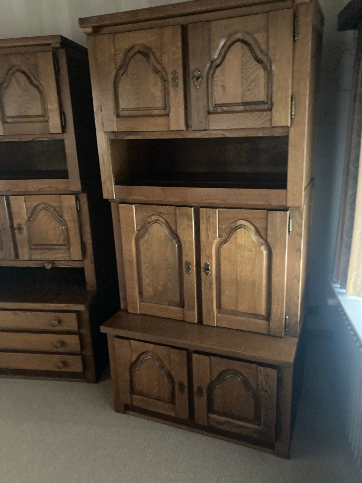 Eikenhouten kast 1x2m of als geheel 3x2m, Ophalen, Gebruikt