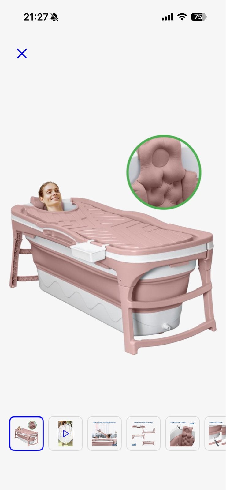 Opvouwbaar Zitbad - 143cm lang Dompelbad Roze, Ophalen, Nieuw