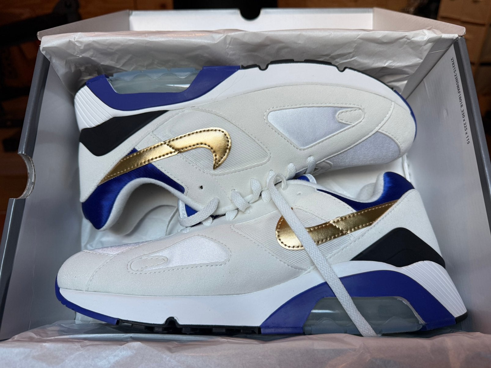 Nike air 180 summit white gold maat 45, Ophalen, Wit, Nieuw, Sneakers of Gympen