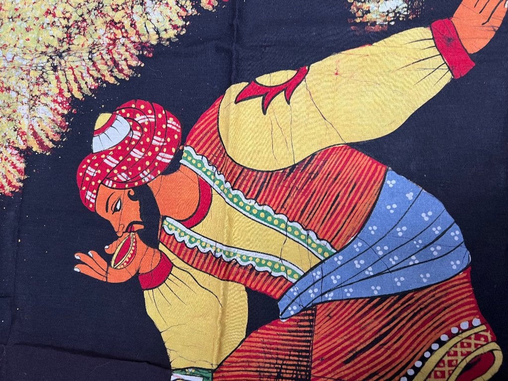 India handbeschilderd doek schilderij indiase handwerk groot, Verburgt Vintage, Ophalen of Verzenden, Schipluidenlaan 20 5035KJ Tilburg