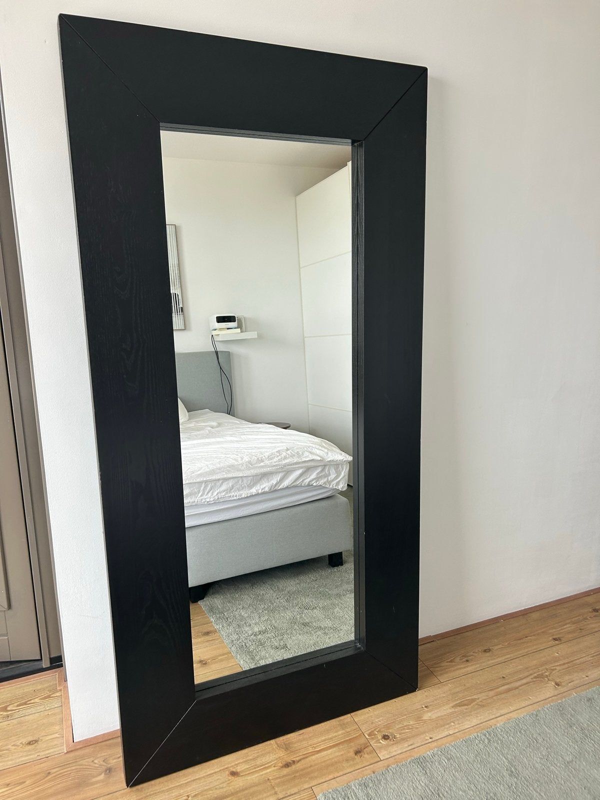 Grote zwarte spiegel (190x94), Huis en Inrichting, Woonaccessoires | Spiegels, Ophalen, Gebruikt, 75 tot 100 cm, 150 tot 200 cm