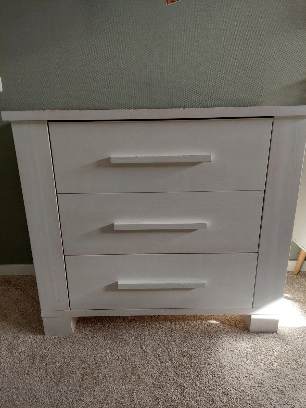 Witte ladekast / commode met 3 laden, Huis en Inrichting, Ophalen of Verzenden, Zo goed als nieuw, 3 of 4 laden, Minder dan 100 cm