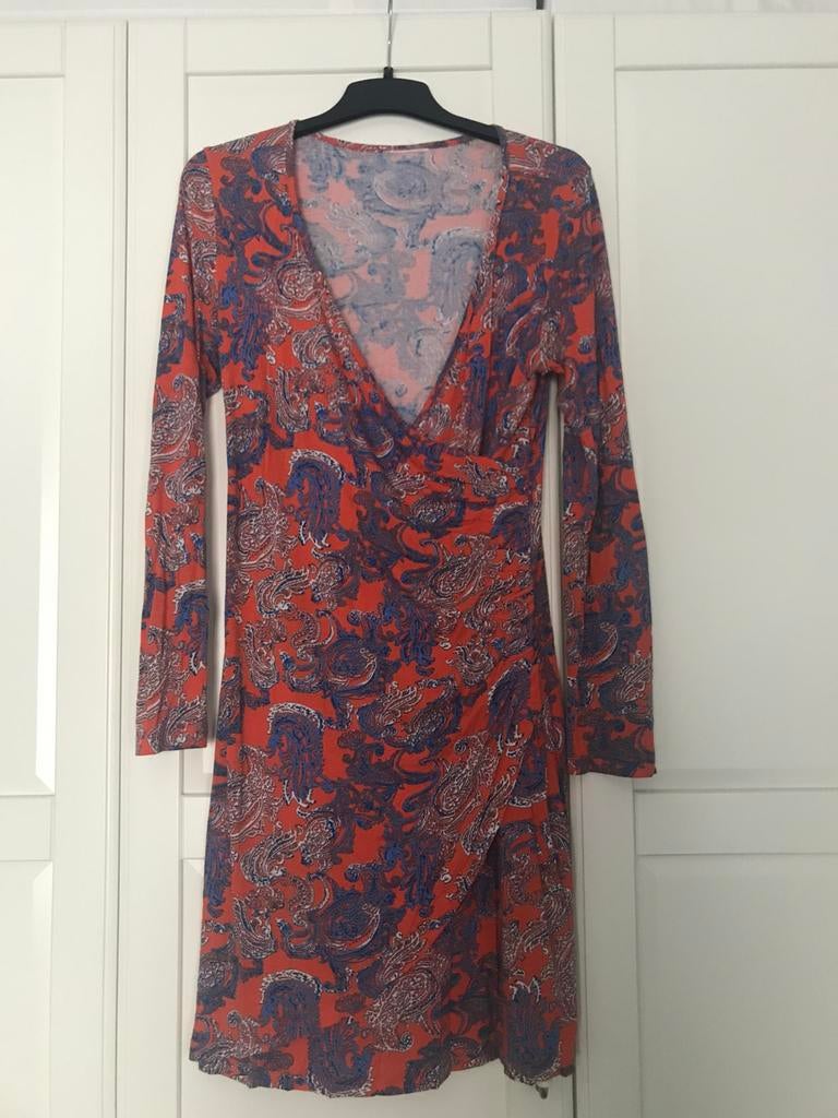 Oranje overslagjurk met print Gina Benotti maat M, Maat 38/40 (M), Oranje, Ophalen of Verzenden, Zo goed als nieuw