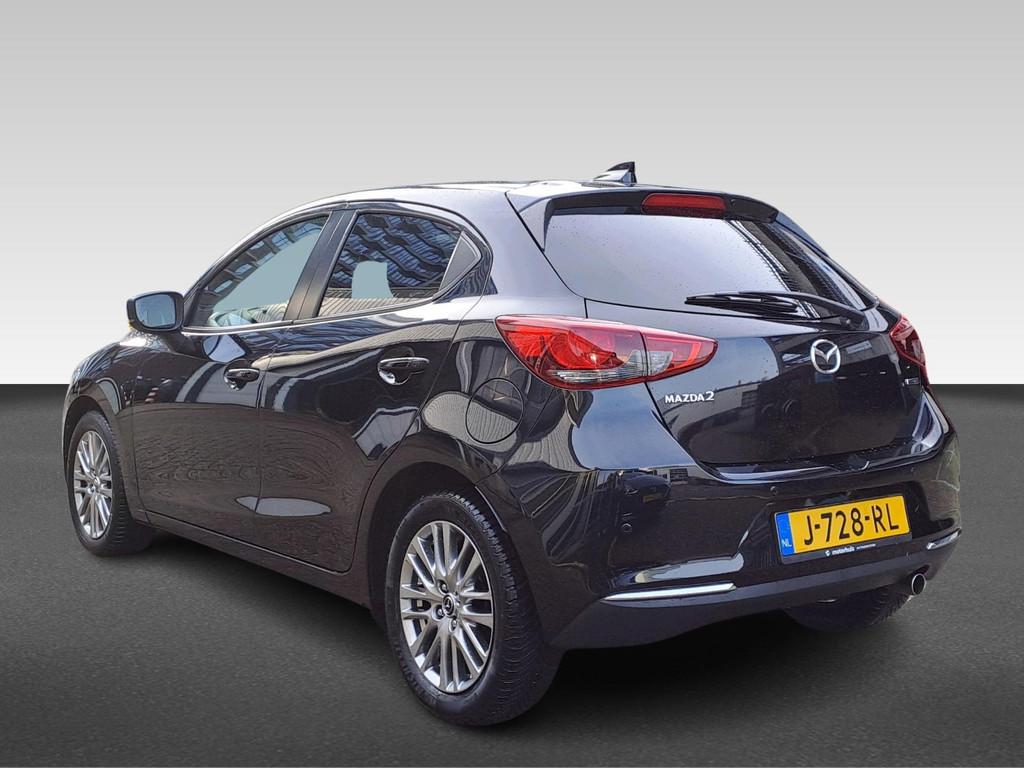 Mazda 2 1.5 SKYACTIV-G 90PK LUXURY NAVI CAMERA HUD LED ECC N, Auto's, Voorwielaandrijving, 4 cilinders, Zwart, Origineel Nederlands