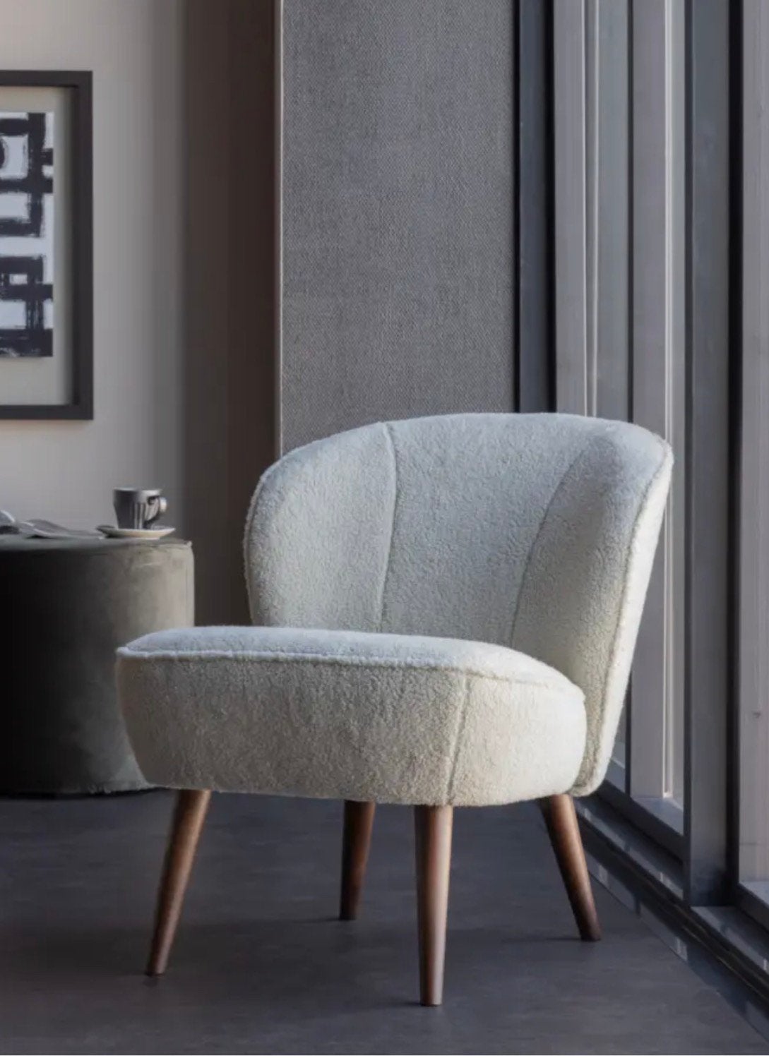 Woood Sara fauteuil boucle teddy babykamer, Ophalen, Zo goed als nieuw, 75 tot 100 cm, 50 tot 75 cm