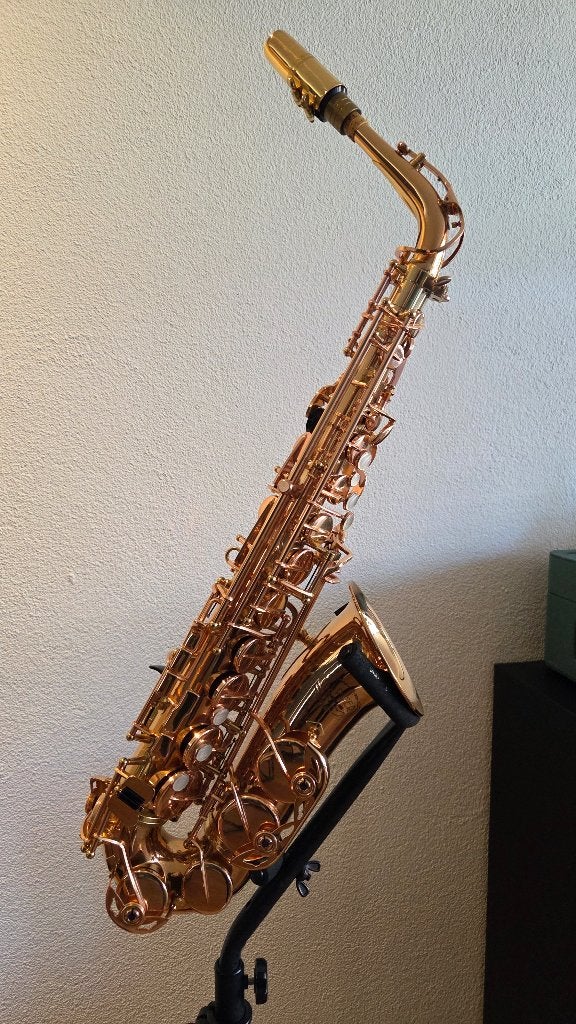 Jupiter JAS-769-RB Colorado Gold Rush Alt Sax Rose Gold, Ophalen, Gebruikt, Alt, Met koffer