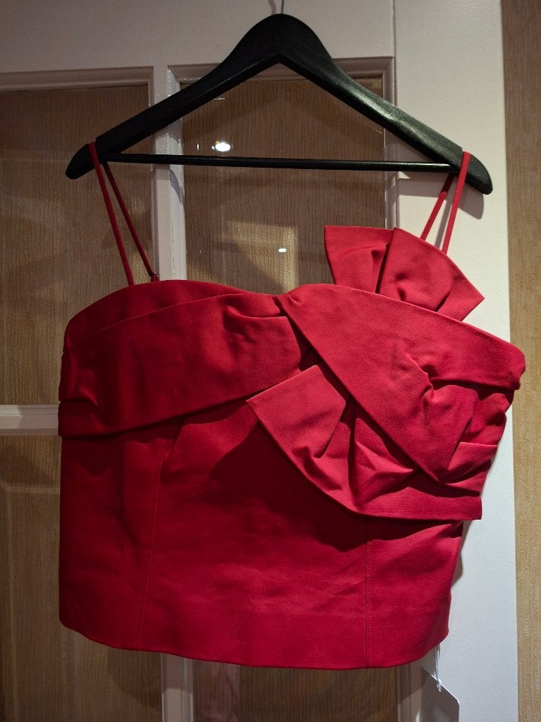 Cropped bow top, & Other Stories, 42, Maat 42/44 (L), Ophalen of Verzenden, Zonder mouw, Rood