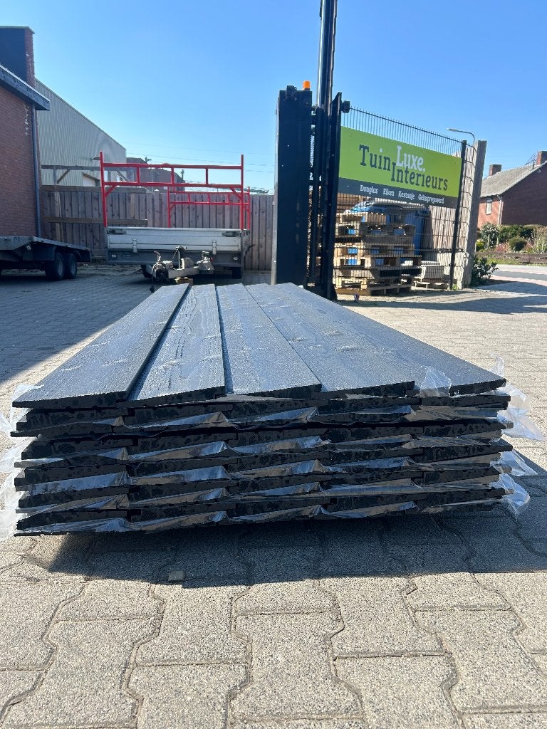 Zweeds rabat zwart gespoten A-kwaliteit | 11/32 Potdeksel, Tuin en Terras, Palen, Balken en Planken, Ophalen of Verzenden, Nieuw
