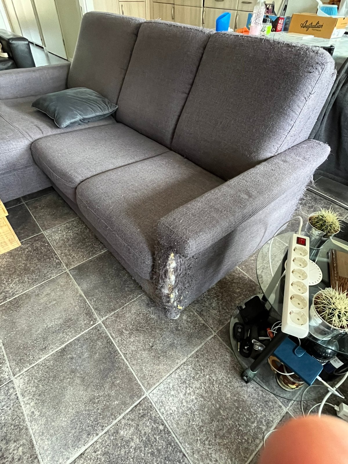 3zitsbank met chaise longue., Ophalen, Gebruikt, Lounge, Driepersoons