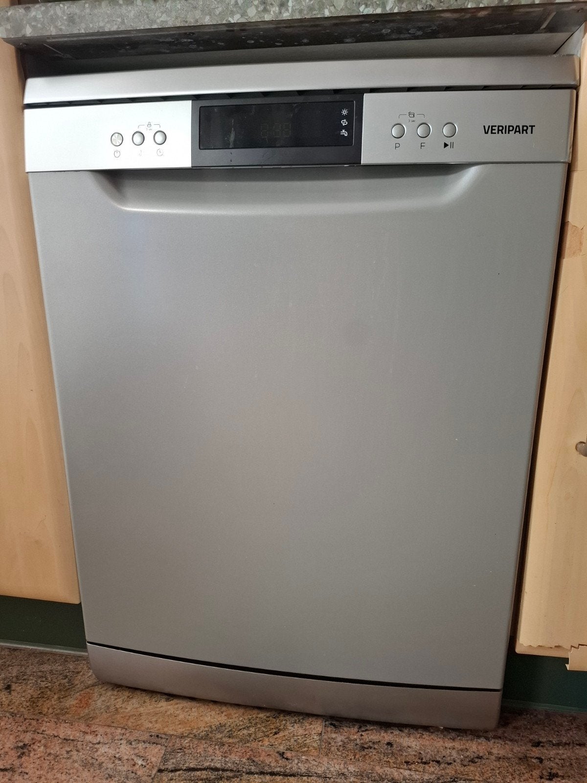 Veripart Vrijstaande Vaatwasser VPW40CZ - Zilver, Ophalen, Gebruikt, 60 cm of meer, Eco programma
